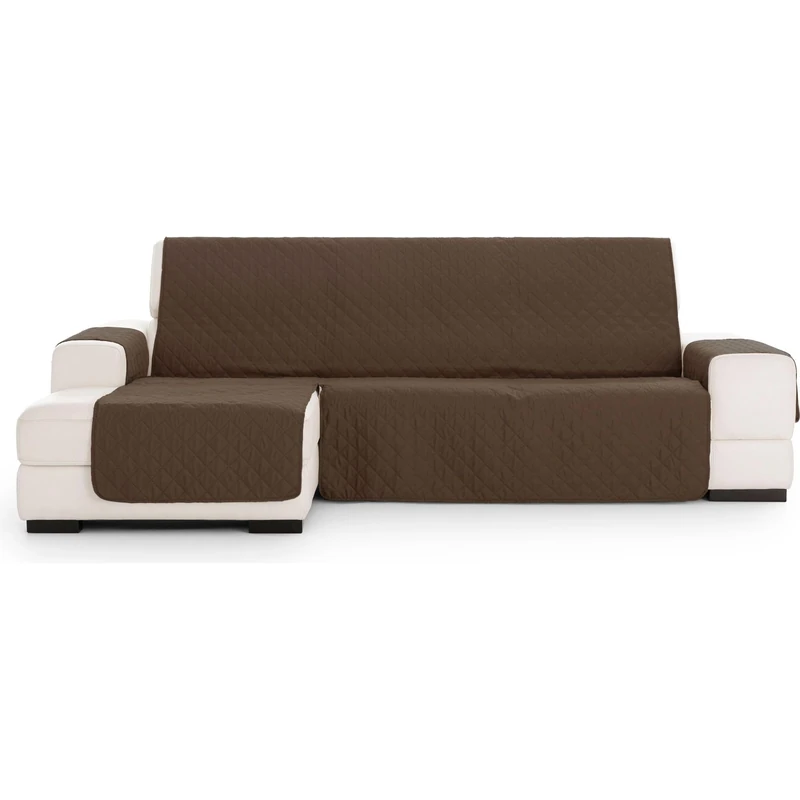 ECOMMERC3 | Chaiselong Normal R&D Quilted Sofa Cover - Brown Chaiselong Sofa Protector Cover with Fit, Comfort and Style