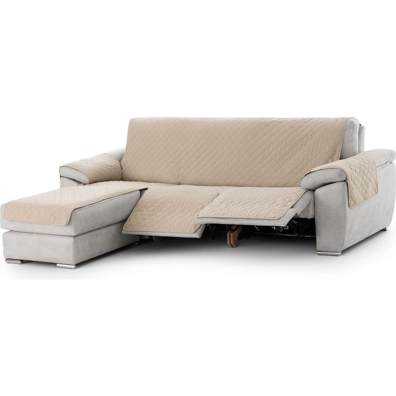 ECOMMERC3 | Chaiselong Mini R&D Quilted Sofa Cover - Chaiselong Sofa Cover Ecru Sofa Protector with Fit, Comfort and Style - Image 1