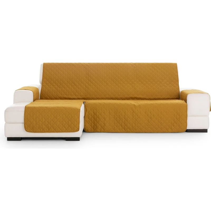 ECOMMERC3 | Chaiselong Extra R & D Quilted Sofa Cover - Chaiselong Mustard Sofa Protector Cover with Fit, Comfort and Style