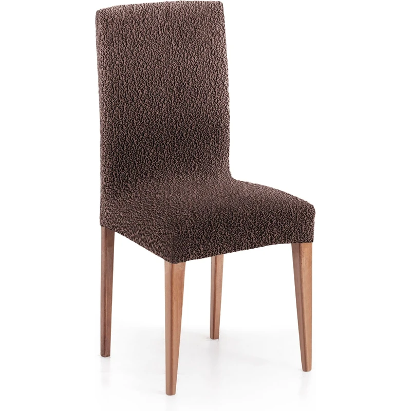 ECOMMERC3 | 2 Bi-elastic Jacquard Fabric Chair Covers - Super Elastic, Breathable and Adjustable Brown Chair Covers