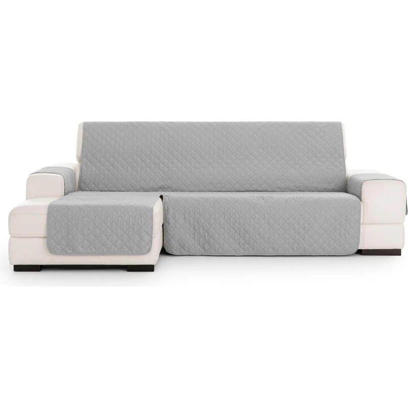 ECOMMERC3 | Chaiselong Normal R&D Quilted Sofa Cover - Grey Chaiselong Sofa Protector Cover with Fit, Comfort and Style