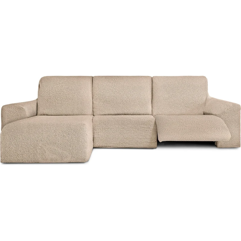 ECOMMERC3 | Chaiselong Sofa Cover Short Left Arm with Relaxation Bi-elastic - Super Elastic Beige Chaiselong Sofa Cover, Breathable and Supportive Foams - Image 1