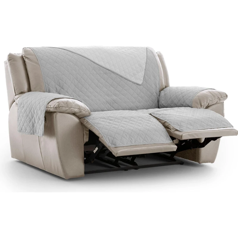ECOMMERC3 Recliner Armchair Cover Padded Reversible Grey Adjustable Sofa Protector Extra Comfort and Stylish Design