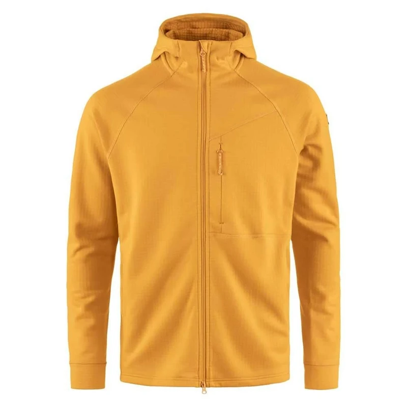 FJALLRAVEN 12600228-161 Abisko Grid Fleece Hoodie M Sweatshirt Men's Mustard Yellow Size XL