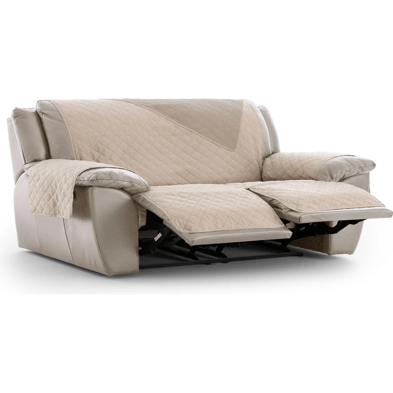 ECOMMERC3 | Relax Armchair Cover 3 x 2 Padded and Reversible – Beige Relax Armchair Cover, Adjustable Sofa Protector, Extra Comfort and Elegant Design