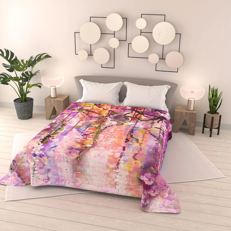 Italian Bed Linen SOGNI D'AUTORE SD40 Summer Quilt Digital Print Microfibre Double