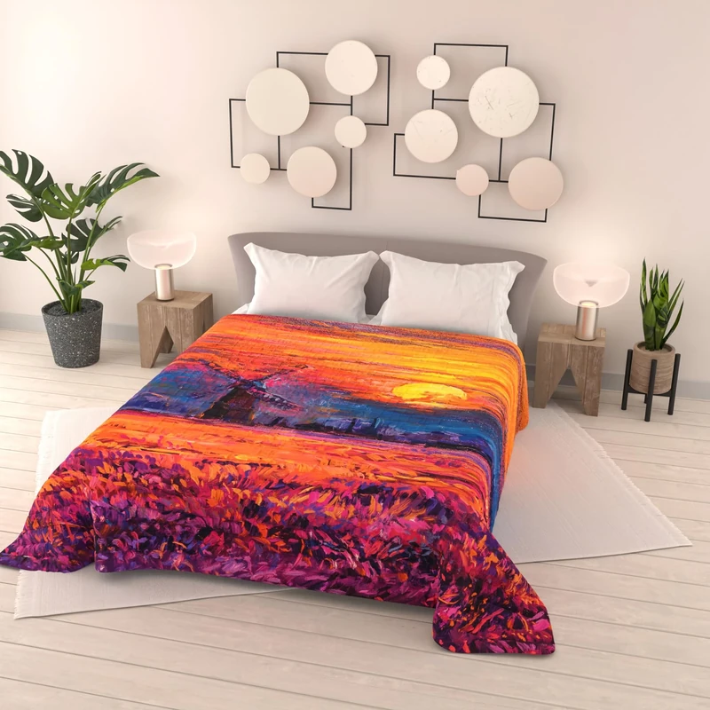 Italian Bed Linen SOGNI D'AUTORE SD36 Summer Quilt Digital Print Microfibre Double