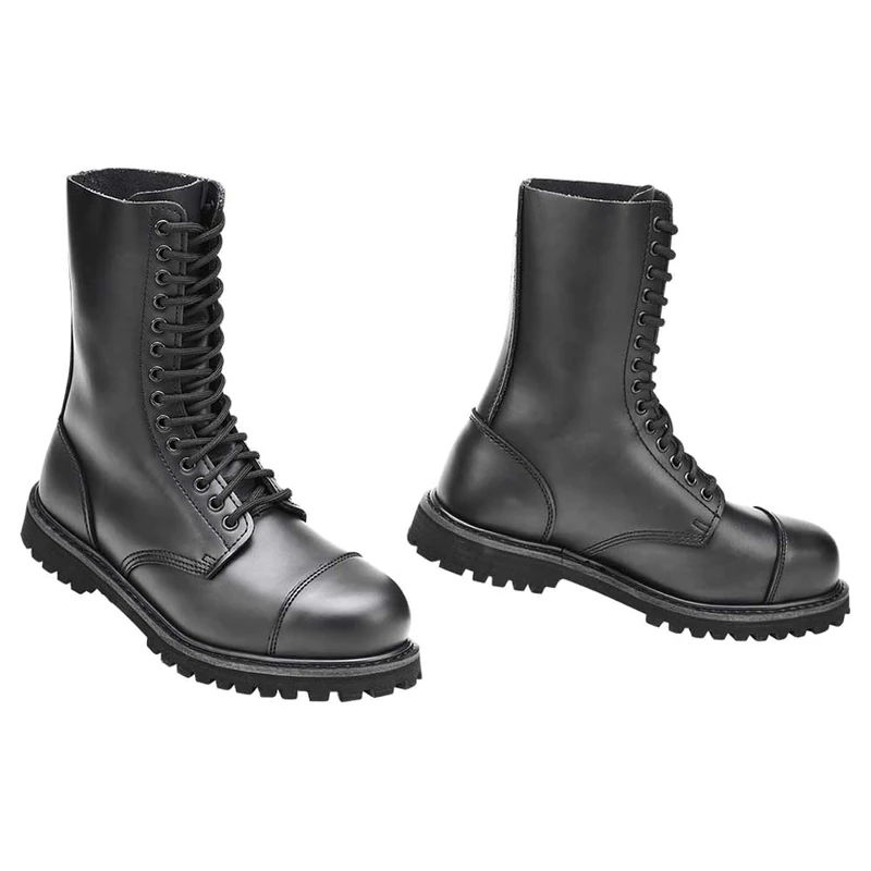 Brandit Vegantom Boots, Vegan Boots, Leather Look, Black 3 Eylets, 9 UK