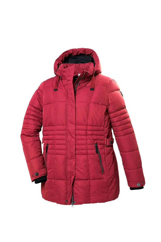 STOY Women's Quilted Jacket with Zip-Off Hood - Large Sizes STW 3 WMN QLTD JCKT, Deep Red, 54, 41912-000