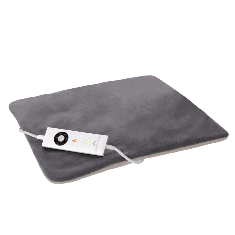 Dreamland Revive Me Multipurpose Weighted Heat Pad, Grey, Fast Heat-up, 3-Hour Adjustable Temperature, Auto Safety Shut-Off, Machine Washable, Ideal for Belly, Back, Neck, Period Pain, 40 x 35 cm
