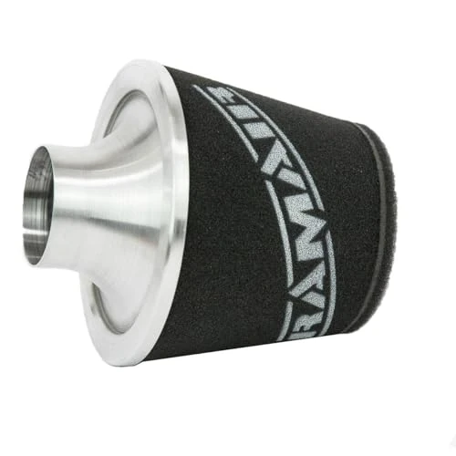 Ramair Large Foam Air Filter Aluminium Base 80mm OD Silver with Silicone Coupler