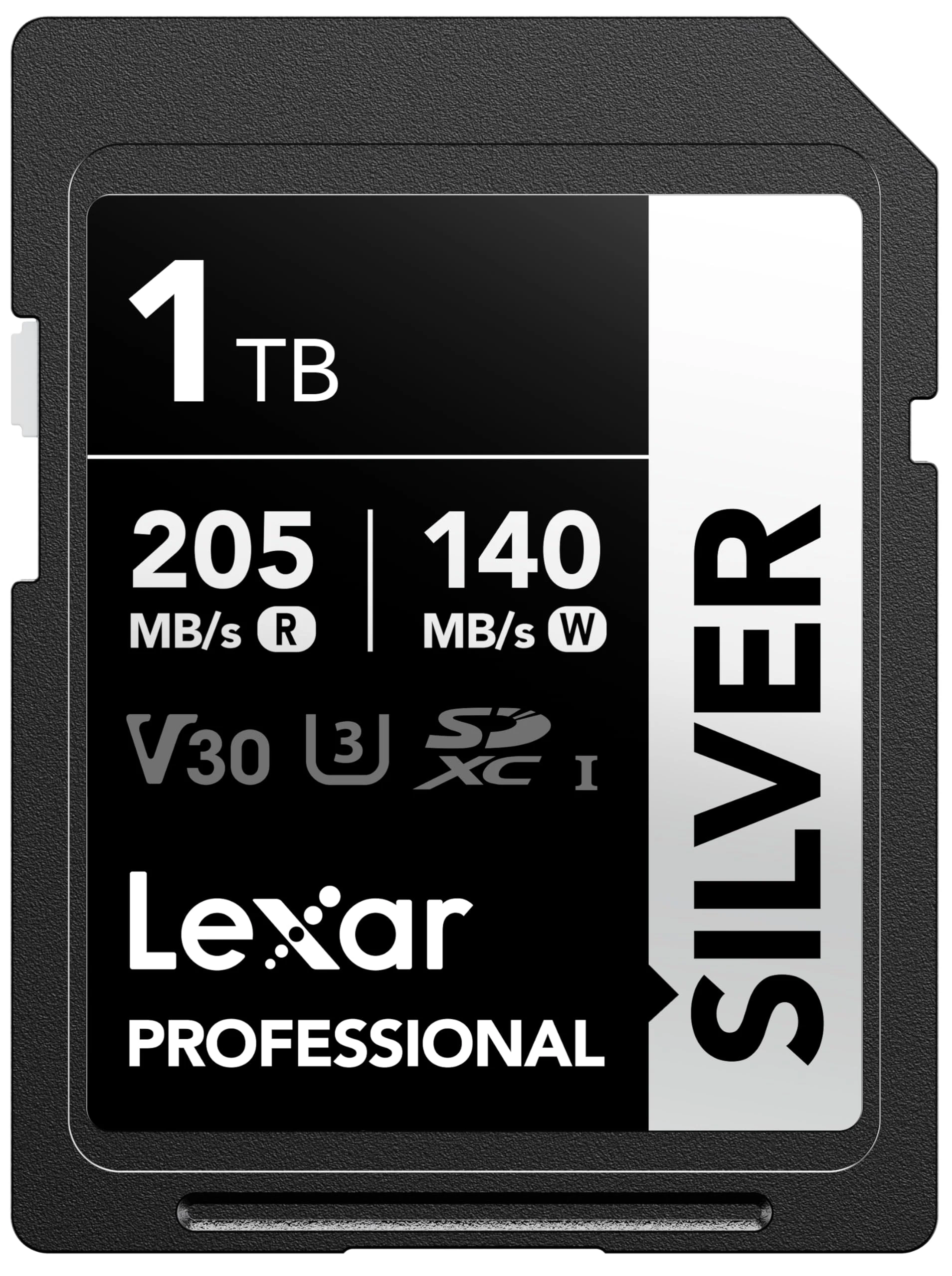 Lexar 1TB SD Card SILVER, Up to 205MB/s Read, 140MB/s Write, SDXC UHS-I Memory Card, Class 10, U3, V30, SD Card for Professional Photographers, Videographers, Enthusiasts