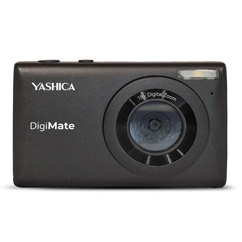 Yashica DigiMate 4K Digital Camera With 18X Zoom - Point and Shoot for Photography, Micro SD Compatible, Mini Camera for Teen Girls and Boys - Black