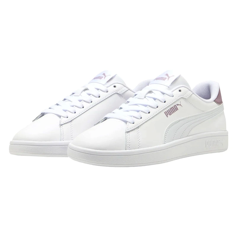 PUMA Unisex Smash 3.0 L Sneaker, White-Silver Mist-Plum JAM, 4 UK
