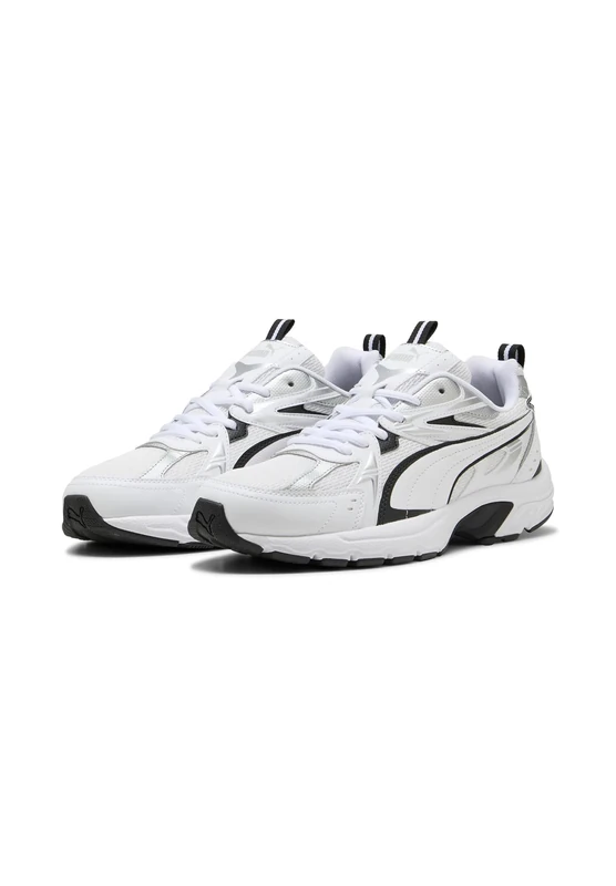 PUMA Unisex MILENIO TECH Sneaker, White Black Silver, 6.5 UK