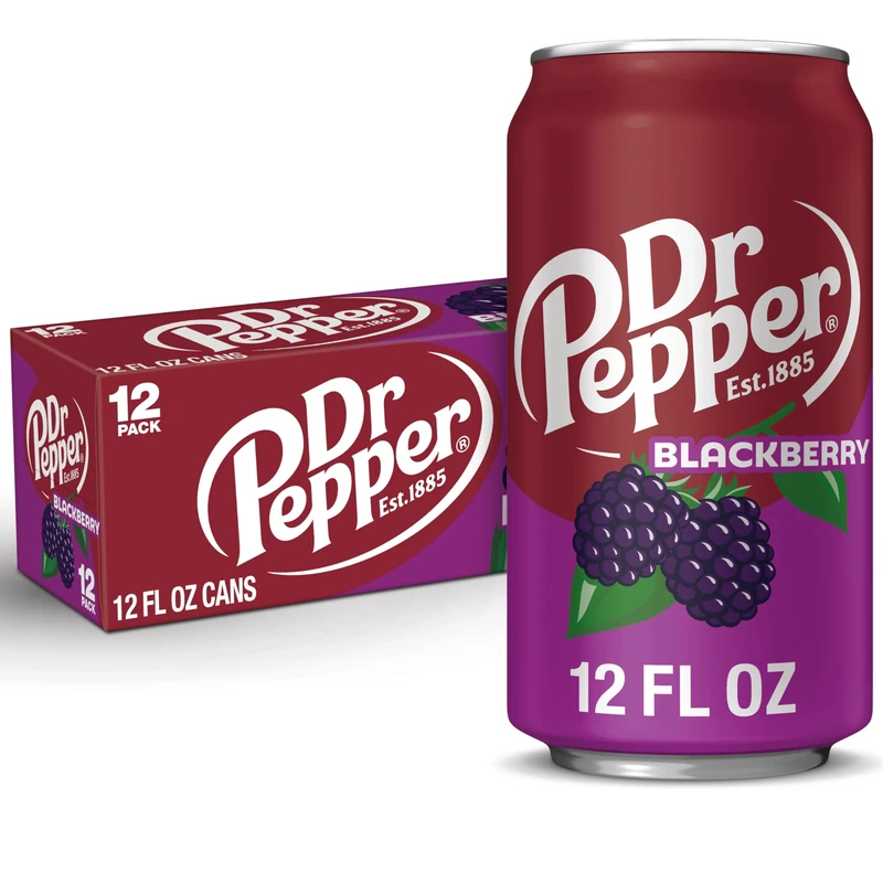 Dr Pepper Blackberry Soda, 12 x 355ml Cans, 12 oz Fridge Pack