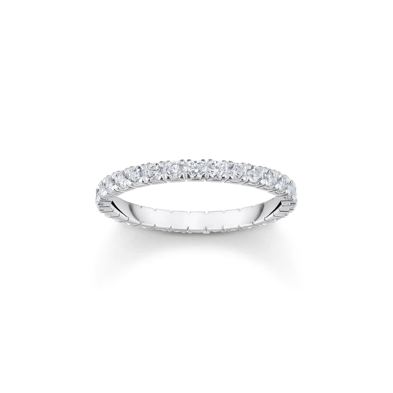 Thomas Sabo Sterling Silver Ring in Delicate Design with White Zirconia Recycled 925 Silver, Women, TR2467-051-14-50