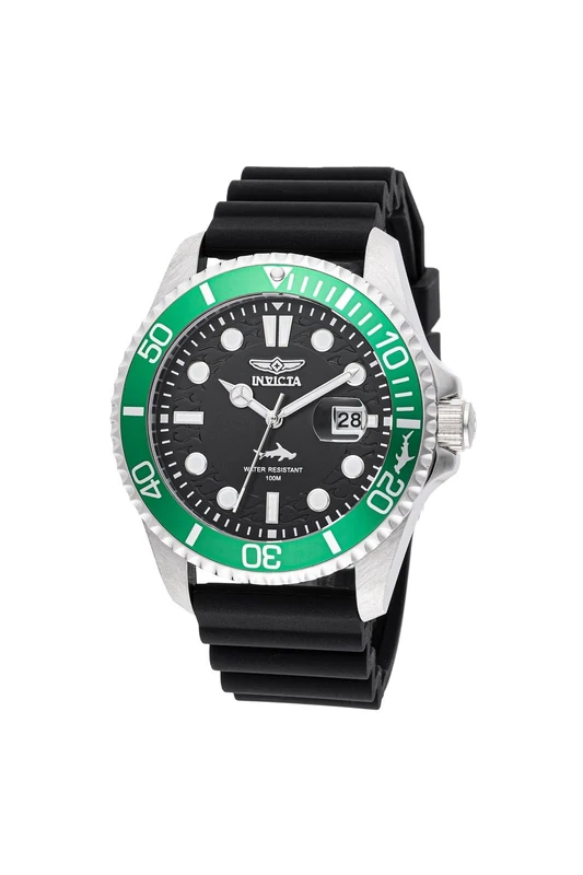 Invicta Pro Diver 47166 Men's Watch - Waterproof - Analogue - Quartz Movement - Stainless Steel with Black dial - 43mm