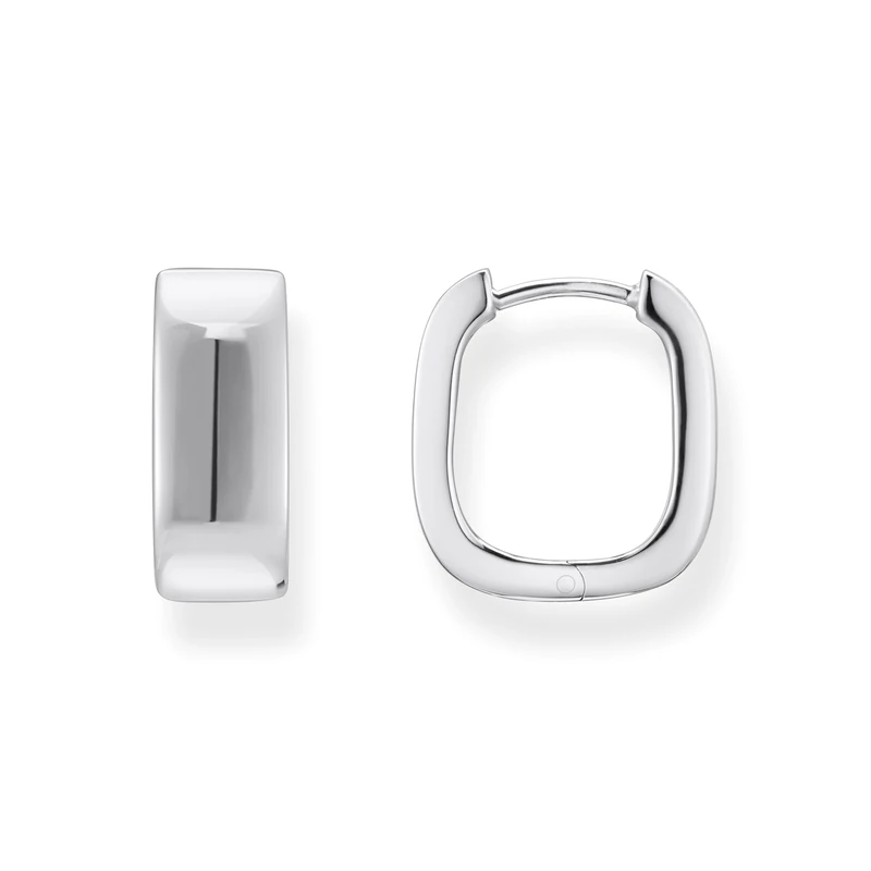 Thomas Sabo Sterling Silver Hoop earrings in angular shape Recycled 925 silver, Women, CR744-001-21