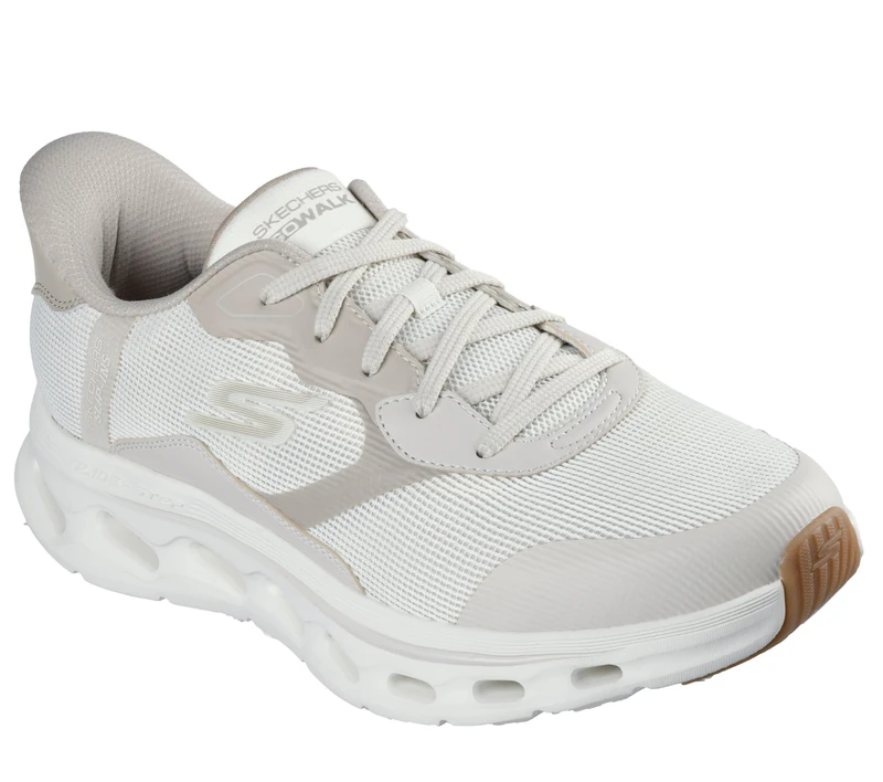 Skechers Men's Hands Free Slip-ins Go Walk Glide-Step 2.0-Zac Sneaker, Cream White, 12 UK