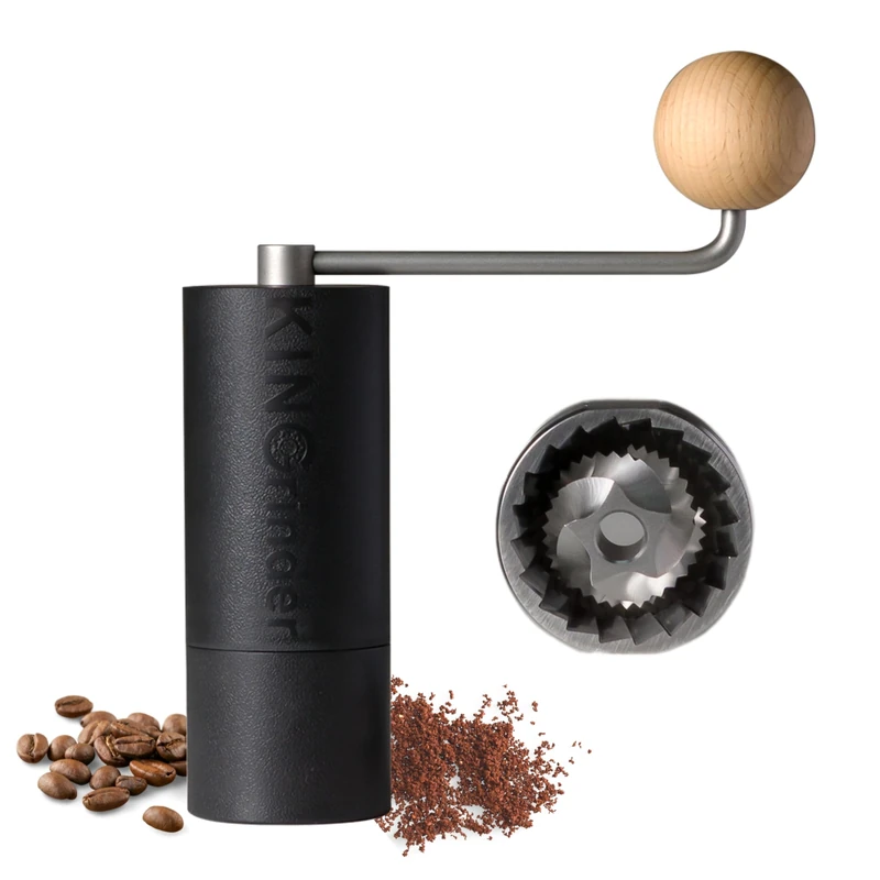 KINGrinder P0 Lightweight Manual Coffee Grinder, ABS Body, Stainless Burr