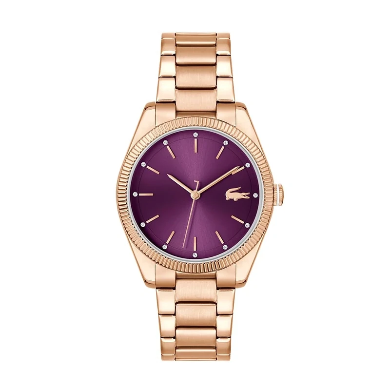 Lacoste Three Hand Quartz Movement Watch for Women CAPUCINE Collection with Carnation gold colored Stainless Steel Bracelet - 2001402