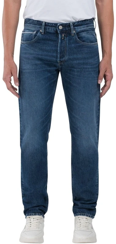 REPLAY Men's Grover Jeans, 007 Dark Blue, 38 W/32 L