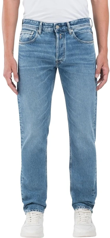 REPLAY Men's Grover Jeans, 009 Medium Blue, 30 W/34 L
