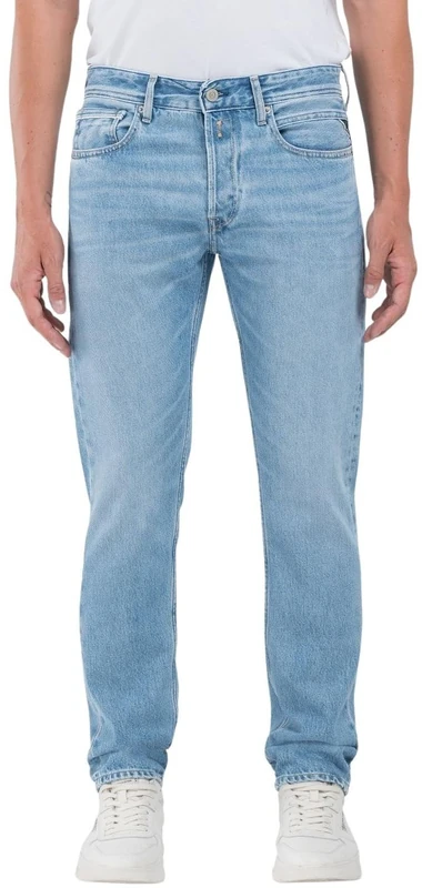 REPLAY Grover Men's Straight Fit Jeans, 010 Light Blue, 30 W/32 L