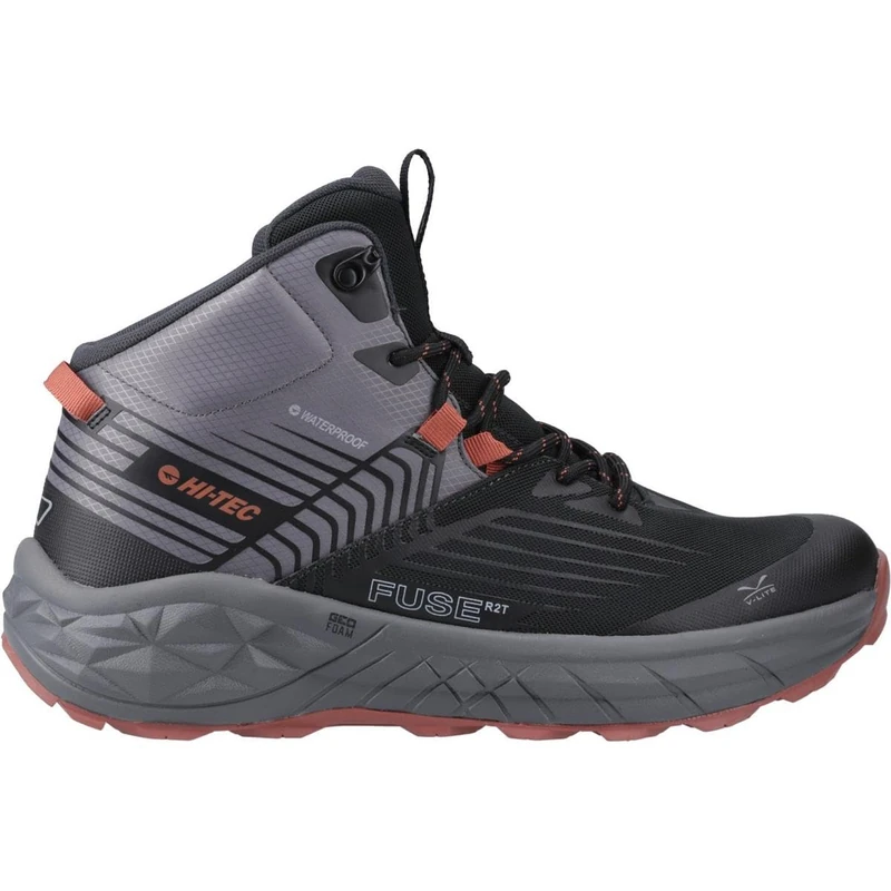 Hi-Tec Male Fuse Trail Mid Hiking Boots, Charcoal, 7