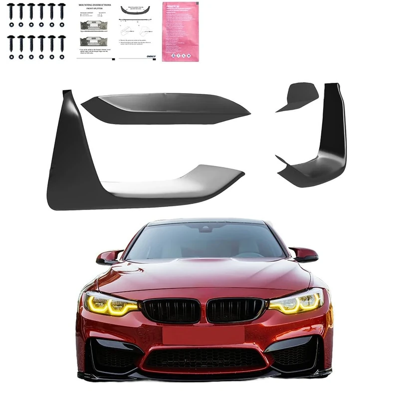 Oneway Front Flaps compatible with BMW M3 F80 2014-2018 & M4 F82 2014-2021 - Gloss black