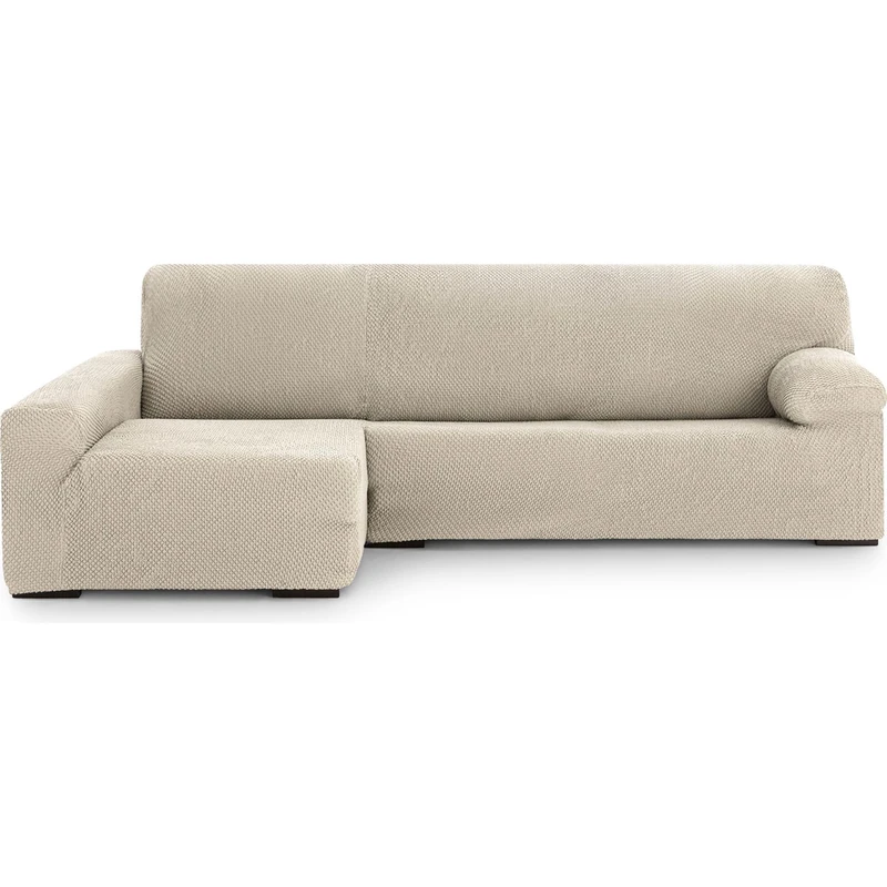 ECOMMERC3 Chaiselong Sofa Cover | Universal and Versatile Long Left Arm Sofa Cover – Chaiselong Ecru Protector Easy to Install for Back, Seat and Arms