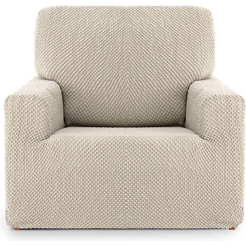 ECOMMERC3 Universal and Versatile 1 Seater Sofa Cover - Ecru Colour Protector Easy to Install for Back, Seat and Arms