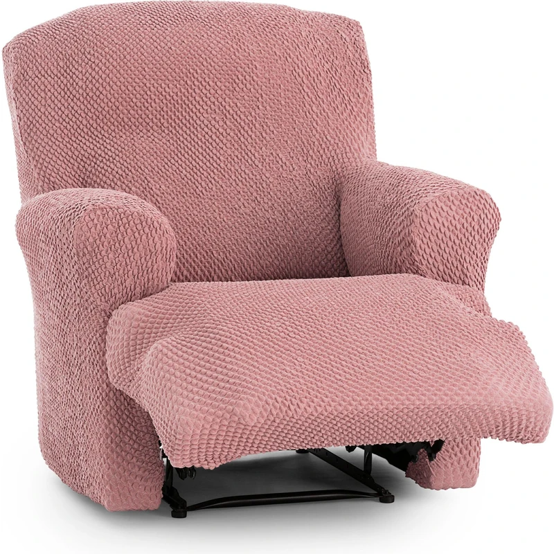 ECOMMERC3 Universal and Versatile Sofa Cover for 1 Seater Feet Together Relax – Pink Sofa Cover Protector Easy to Install for Back, Seat and Arms