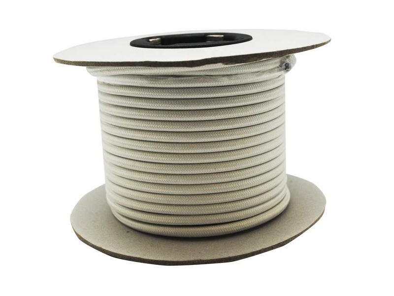 Decorative Cable Fabric 2x0.75 mm in Ivory Color, with a Length of 25 m. Ideal for Crafts and Decoration. - Image 1