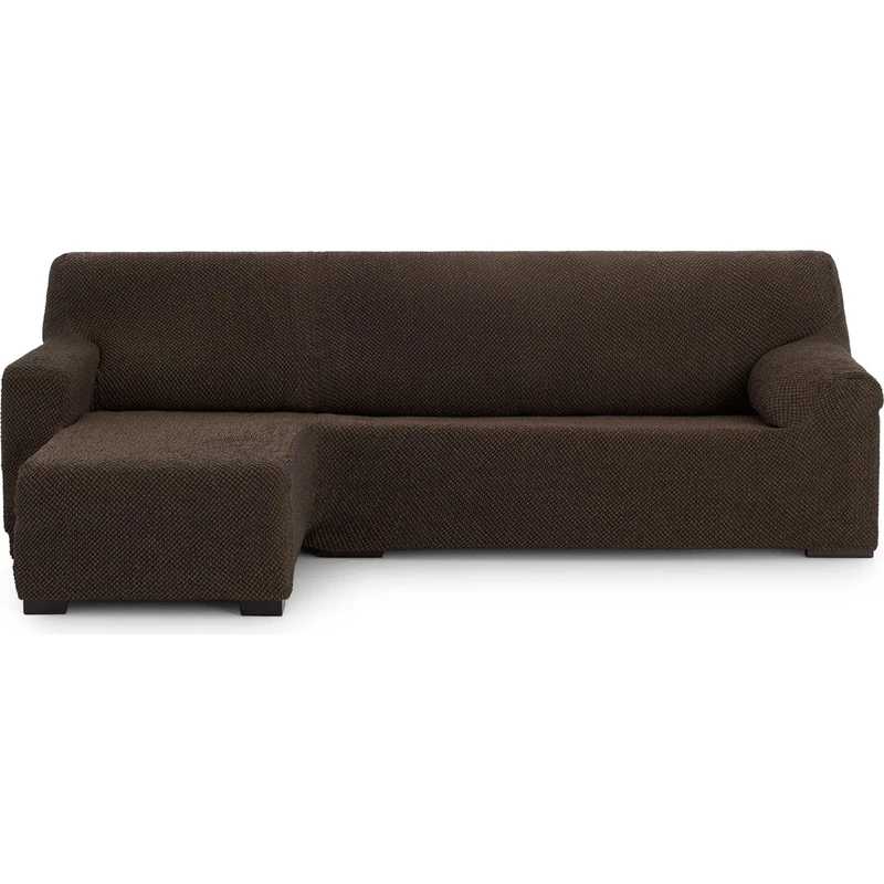 ECOMMERC3 Chaiselong | Universal and Versatile Short Left Arm Sofa Cover - Chaiselong Brown Protector Easy to Install for Back, Seat and Arms