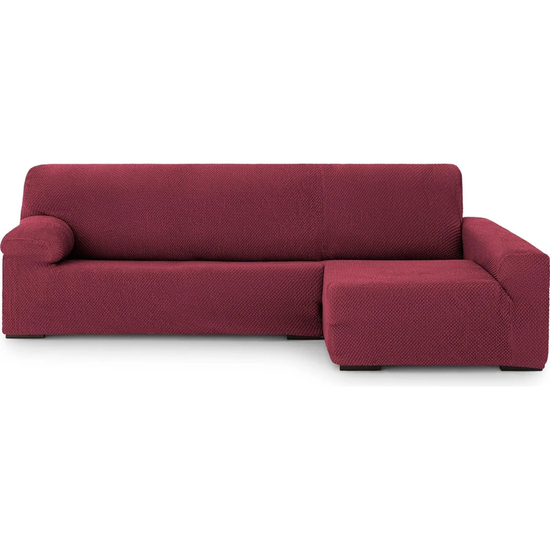 ECOMMERC3 Chaiselong | Universal and Versatile Long Right Arm Sofa Cover - Chaiselong Bordeaux Protector Easy to Install for Back, Seat and Arms