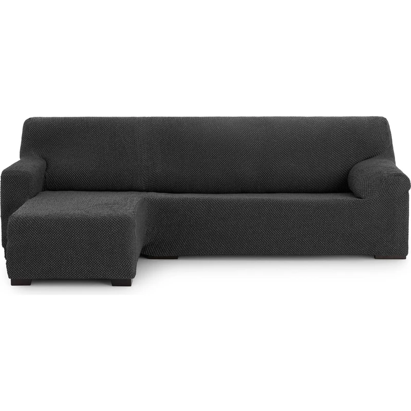 ECOMMERC3 Chaiselong | Universal and Versatile Short Left Arm Sofa Cover - Chaiselong Anthracite Protector Easy to Install for Back, Seat and Arms