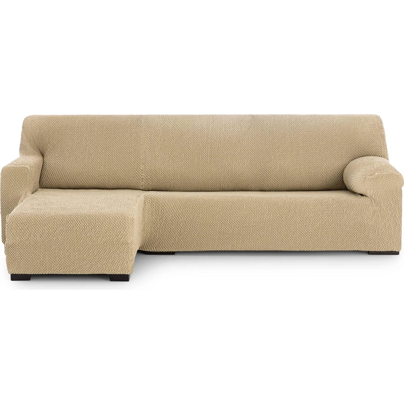 ECOMMERC3 Chaiselong | Universal and Versatile Short Left Arm Sofa Cover - Chaiselong Beige Protector Easy to Install for Back, Seat and Arms