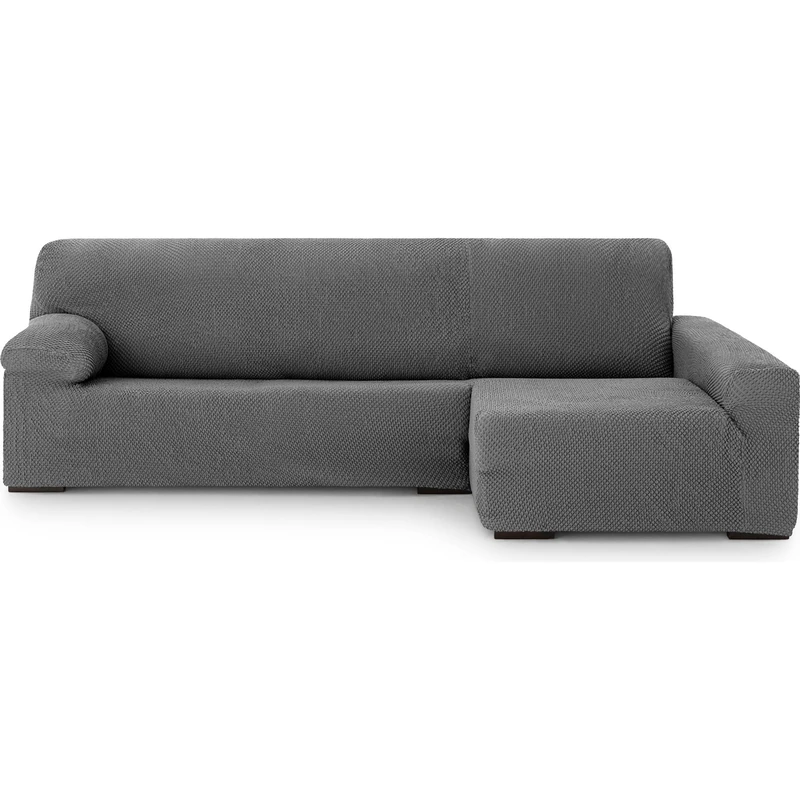 ECOMMERC3 Chaiselong | Universal and Versatile Long Right Arm Sofa Cover - Chaiselong Dark Grey Protector Easy to Install for Back, Seat and Arms