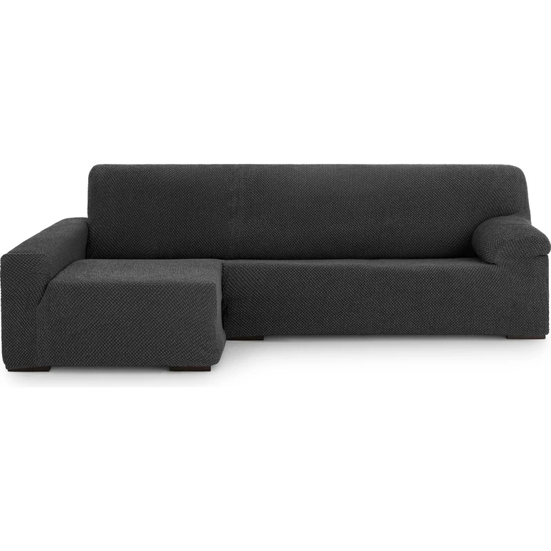 ECOMMERC3 Chaiselong | Universal and Versatile Long Arm Sofa Cover - Chaiselong Anthracite Protector Easy to Install for Back, Seat and Arms