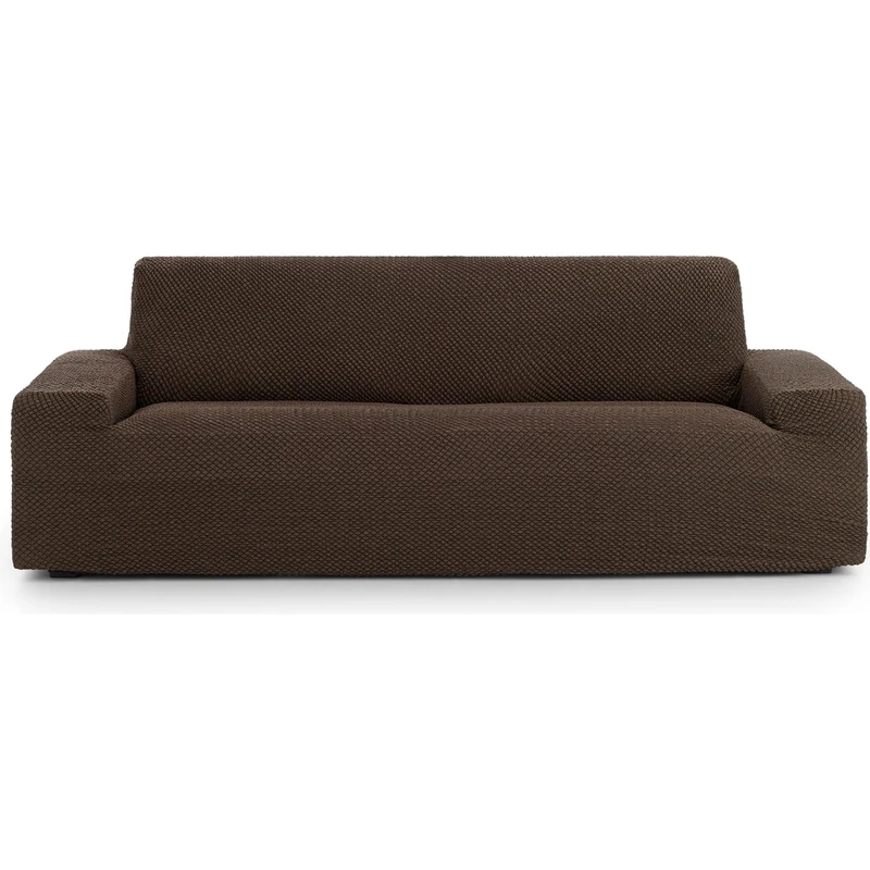 ECOMMERC3 Universal and Versatile 4 Seater Sofa Cover – Brown Sofa Cover Protector Easy to Install for Back, Seat and Arms