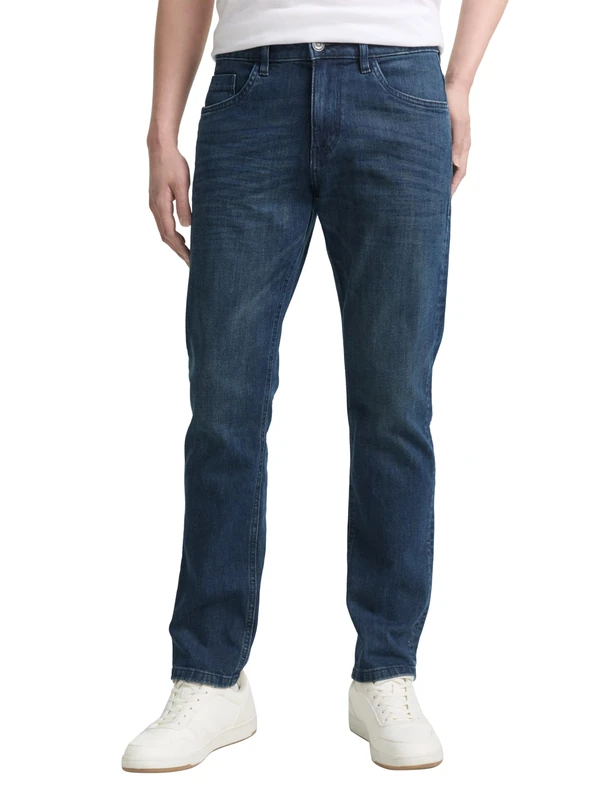 TOM TAILOR Men's Josh Regular Slim Jeans with Stretch, 10282 Dark Stone Wash Denim, 31 W/34 L