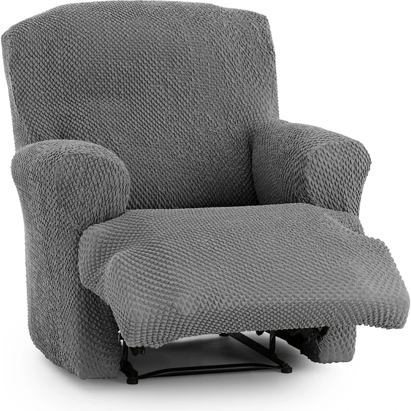 ECOMMERC3 Universal and Versatile Sofa Cover for 1 Seater Feet Together Relax - Dark Grey Sofa Cover Protector Easy to Install for Back, Seat and Arms