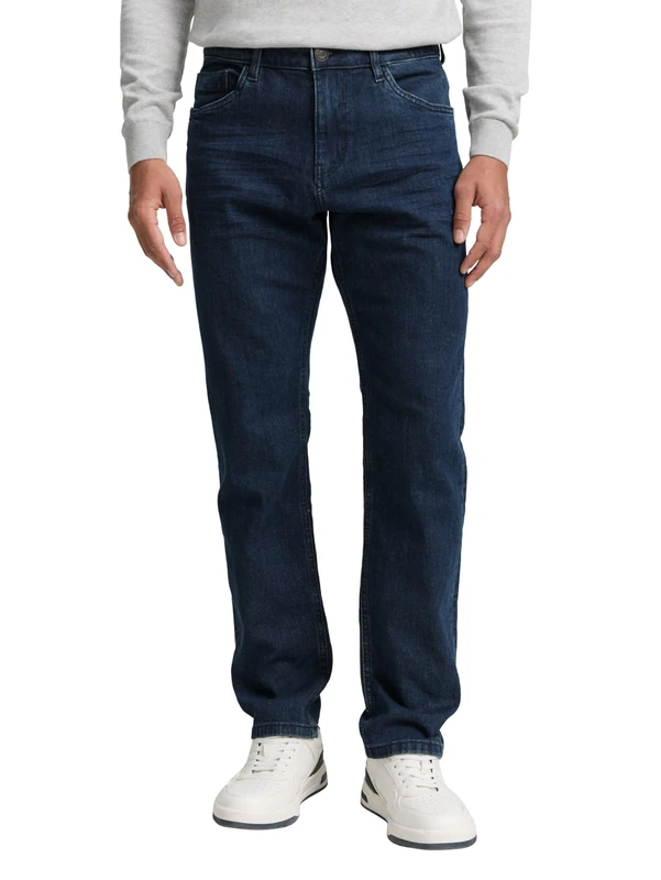 TOM TAILOR Men's Josh Regular Slim Jeans with Stretch, Blue Rinse Denim 10157, 34 W/30 L