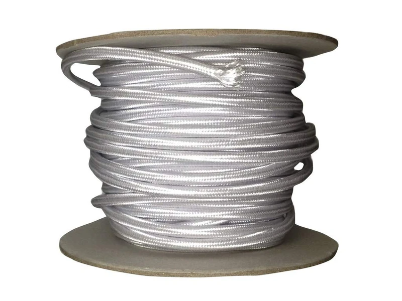 DECORATIVE TEXTILE CABLE 2X0.75mm SILVER 25 METERS Ideal for illuminating and beautifying spaces with style, combining quality and design in one product for your home or office.