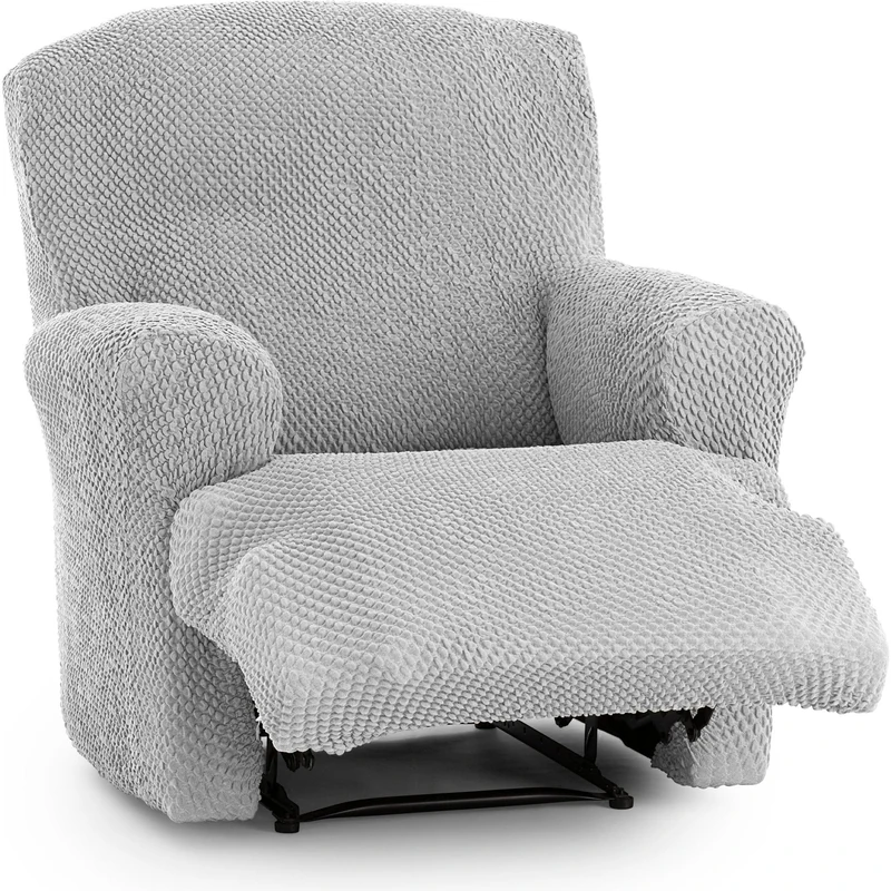 ECOMMERC3 Universal and Versatile Sofa Cover for 1 Seater Feet Together Relax – Grey Sofa Cover Protector Easy to Install for Back, Seat and Arms