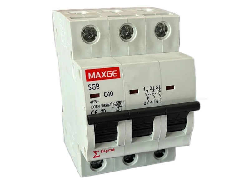 63A three-phase automatic switch, designed to protect and manage electrical systems in trades and industries, ensuring high load capacity and energy reliability.