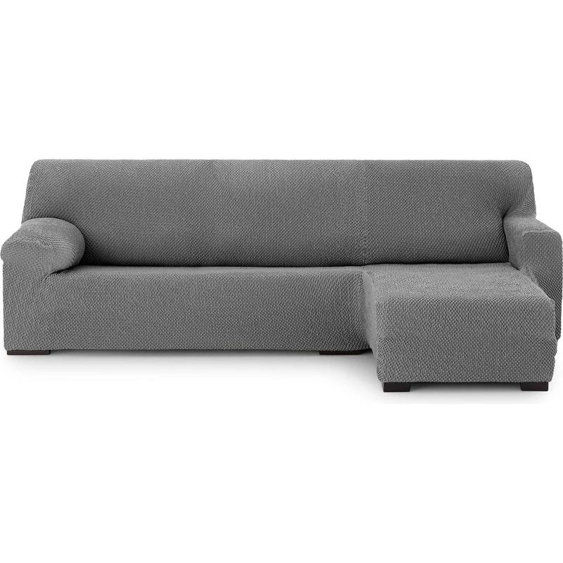 ECOMMERC3 Chaiselong | Universal and Versatile Chaiselong Sofa Cover Short Right Arm - Dark Grey Sofa Cover Protector Easy to Install for Back, Seat and Arms