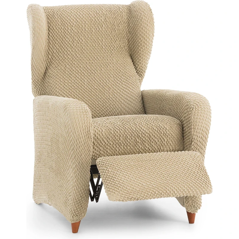 ECOMMERC3 Universal and Versatile 1 Seater Relax Armchair Cover - Beige Protector Easy to Install for Back, Seat and Arms